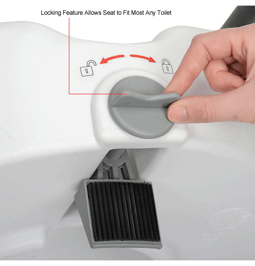 2 IN 1 LOCKING ELEVATED TOILET SEAT WITH REMOVABLE ARMS - JGH REHAB