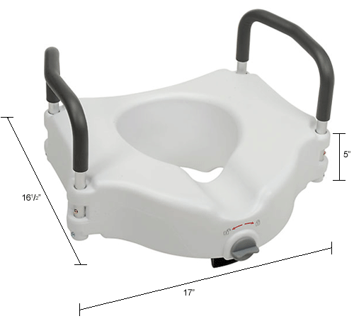 2 IN 1 LOCKING ELEVATED TOILET SEAT WITH REMOVABLE ARMS - JGH REHAB