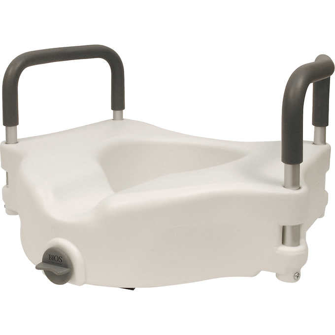 2 IN 1 LOCKING ELEVATED TOILET SEAT WITH REMOVABLE ARMS - JGH REHAB